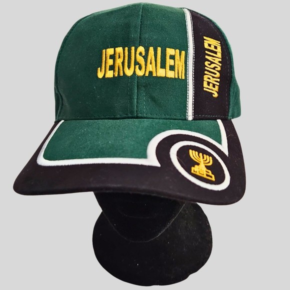Jerusalem Green And Yellow Adult Hat Baseball Cap Unbranded - Picture 1 of 8